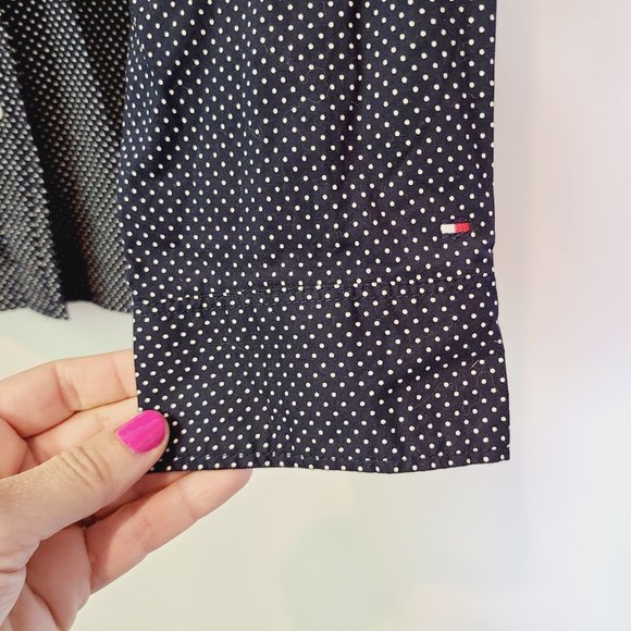 Tommy Hilfiger Blue White Polka Dot Classic Fit Button Down Long Sleeve Shirt L - Picture 4 of 9